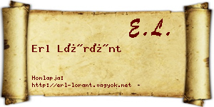 Erl Lóránt névjegykártya