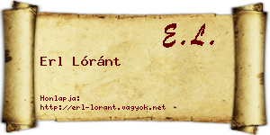 Erl Lóránt névjegykártya