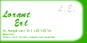 lorant erl business card